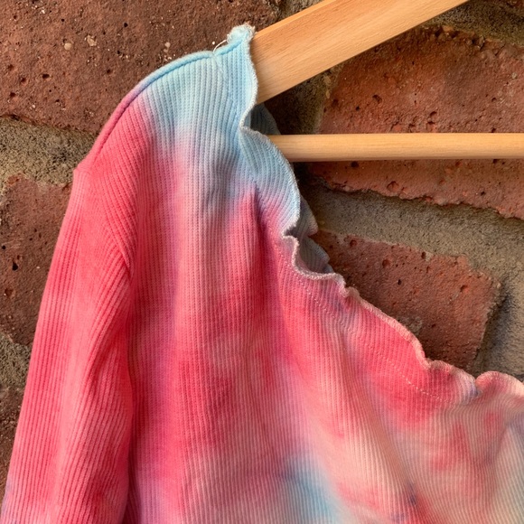 💕Tie dye one shoulder rib knit crop top - Picture 3 of 4